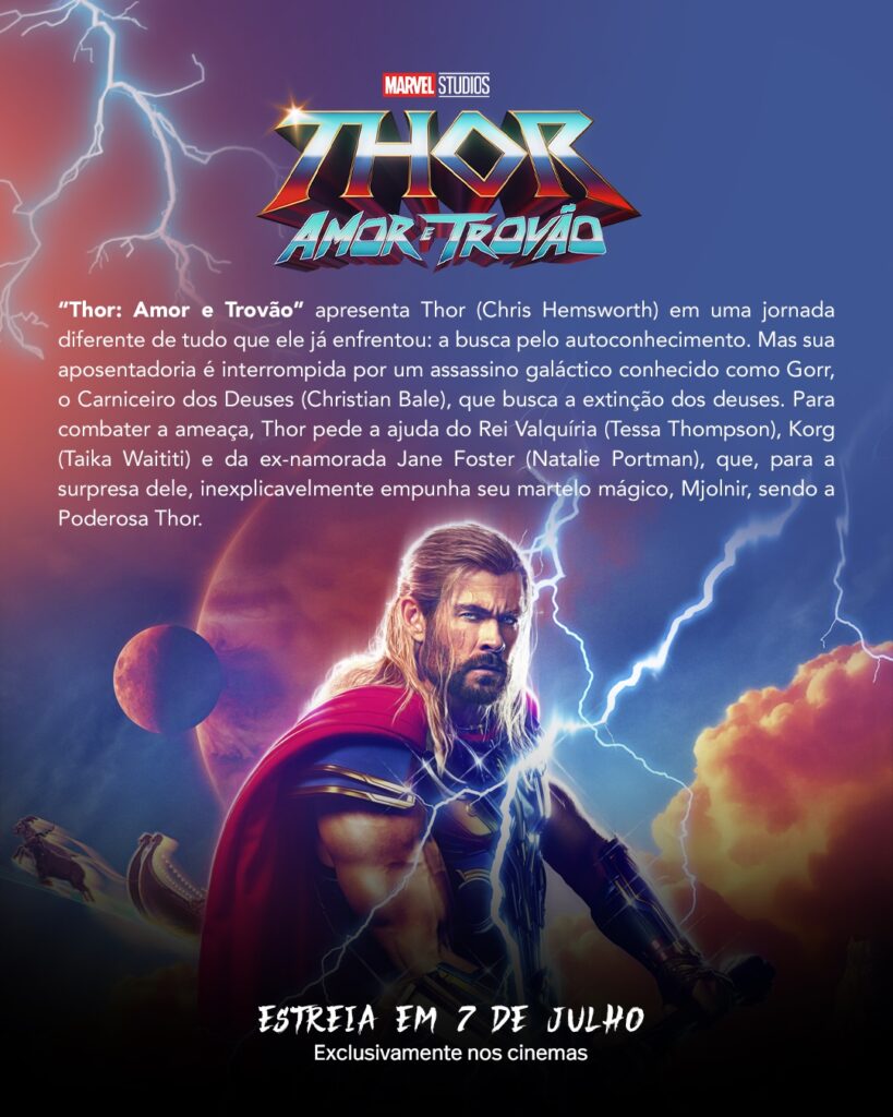 Thor Amor e Trovão já está em cartaz nos cinemas brasileiros